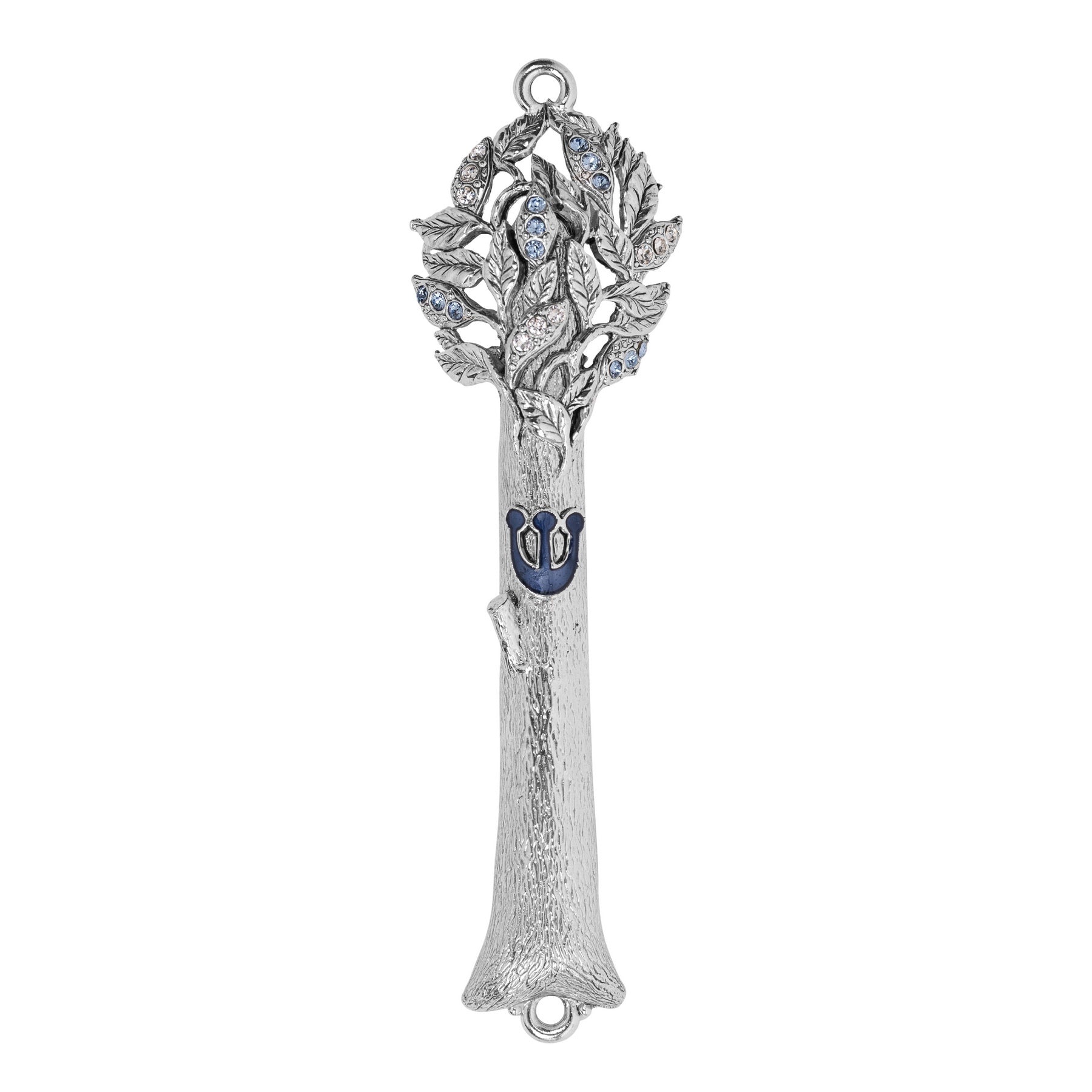 Quest Collection Judaica Quest Collection Crystal Tree Mezuzah - Silver