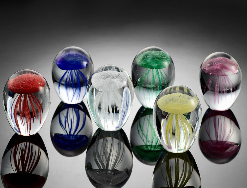 SPI Home Home Decor Art Glass Mini Jellyfish Set/12 Assorted Colors Glow 76033