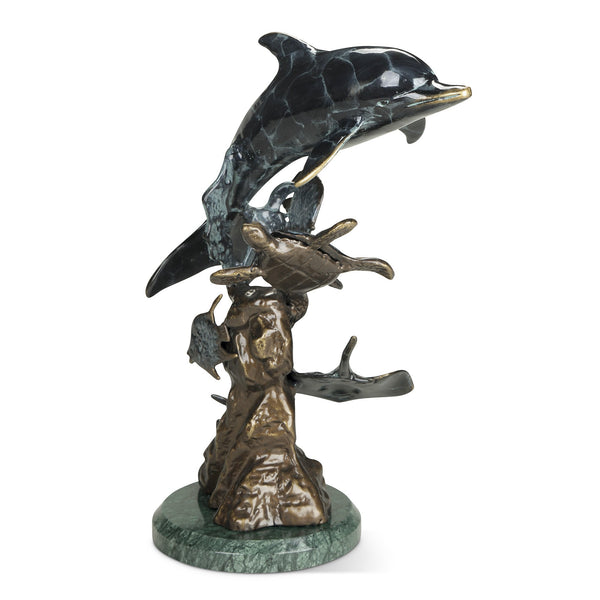 SPI Home Home Decor Cast Aluminum Dolphin and Undersea Friends