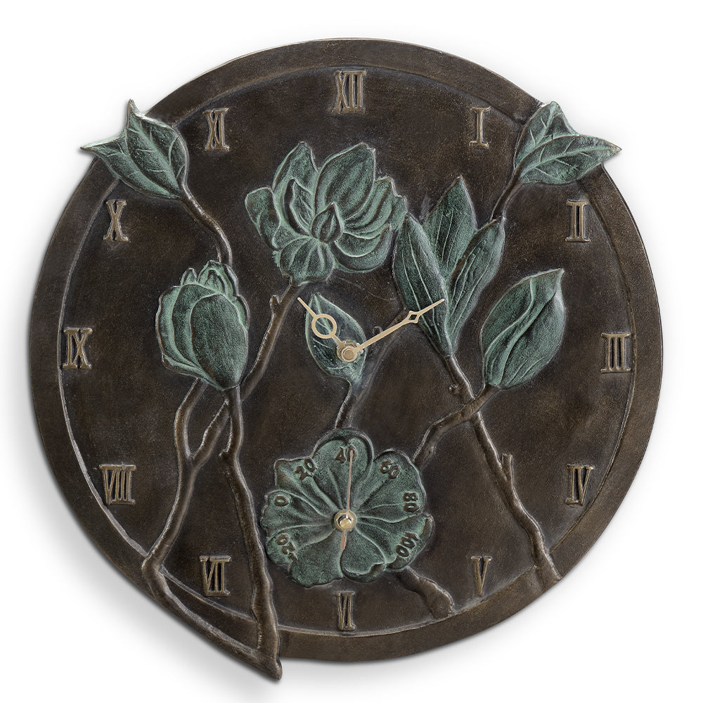 SPI Home Home Decor Flower Wall Mounted Garden Clock and Thermometer