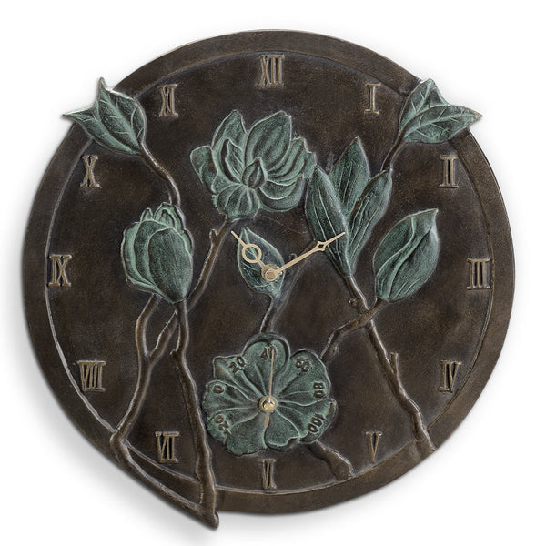 SPI Home Home Decor Flower Wall Mounted Garden Clock and Thermometer