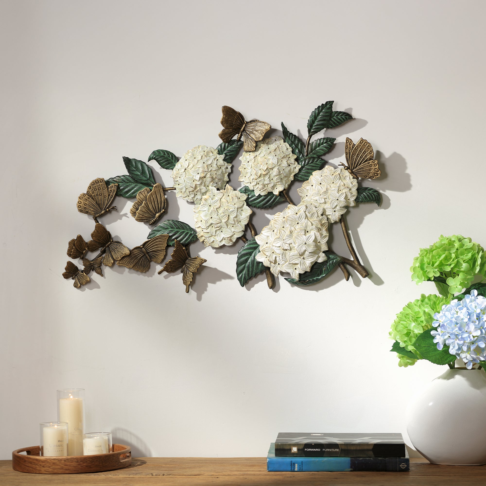 hanging butterfly plants Hydrangea and Butterfly Wall Hanging
