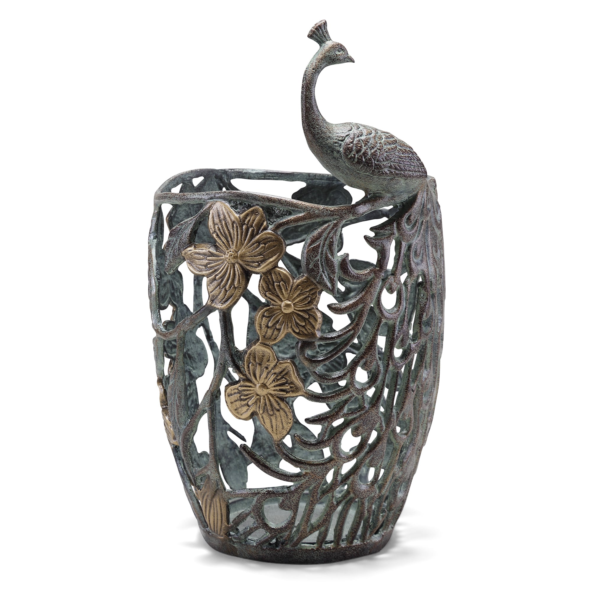 SPI Home Home Decor Peacock and Leaves Candleholder