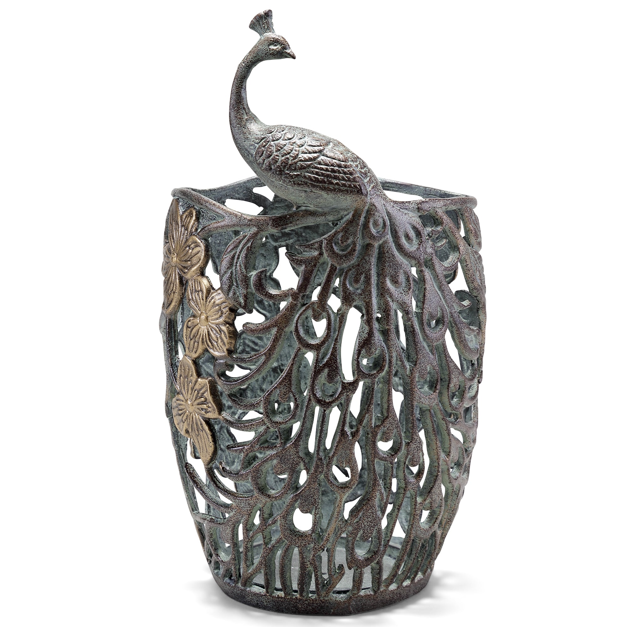 SPI Home Home Decor Peacock and Leaves Candleholder