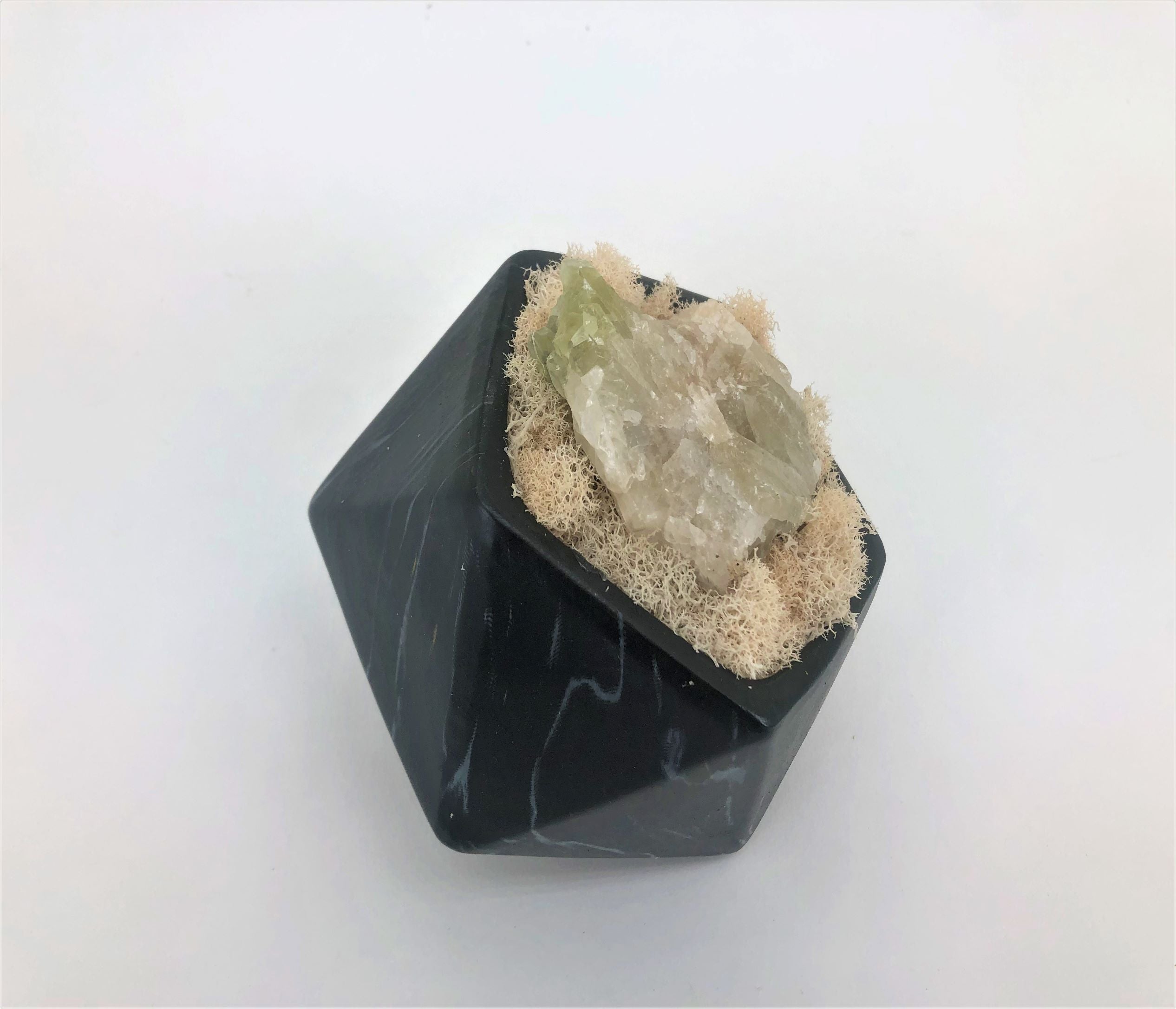 T&C Floral Company Home Decor Black Marble Like Pentagon Blue Calcite