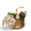 T&C Floral Company Home Decor Gold Container with Quartz Draped Orchids in Embellished Container