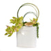 T&C Floral Company Home Decor Green/Citrine Draped Orchids in Flat Ceramic Vase