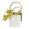 T&C Floral Company Home Decor Green/Citrine Draped Orchids in Flat Ceramic Vase