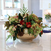 T&C Floral Company Home Decor Hydrangeas & Orchids in Gold Metal Bowl