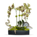 T&C Floral Company Home Decor Green w/ Agate Slabs Orchids in Rectangle Ceramic Container