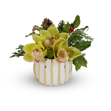 T&C Floral Company Home Decor Green Pave Christmas Orchids