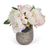 T&C Floral Company Home Decor Cream Peonies In Silver Vase