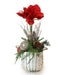 T&C Floral Company Home Decor Single Amaryllis in White & Gold Vase