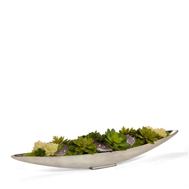 T&C Floral Company Home Decor Succulents/Amethyst Succulents in Silver Boat