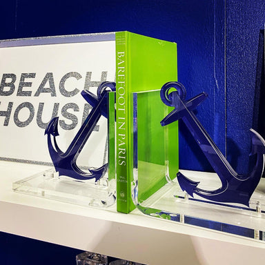 Tara Wilson Designs Giftware Bookends - Blue Anchor