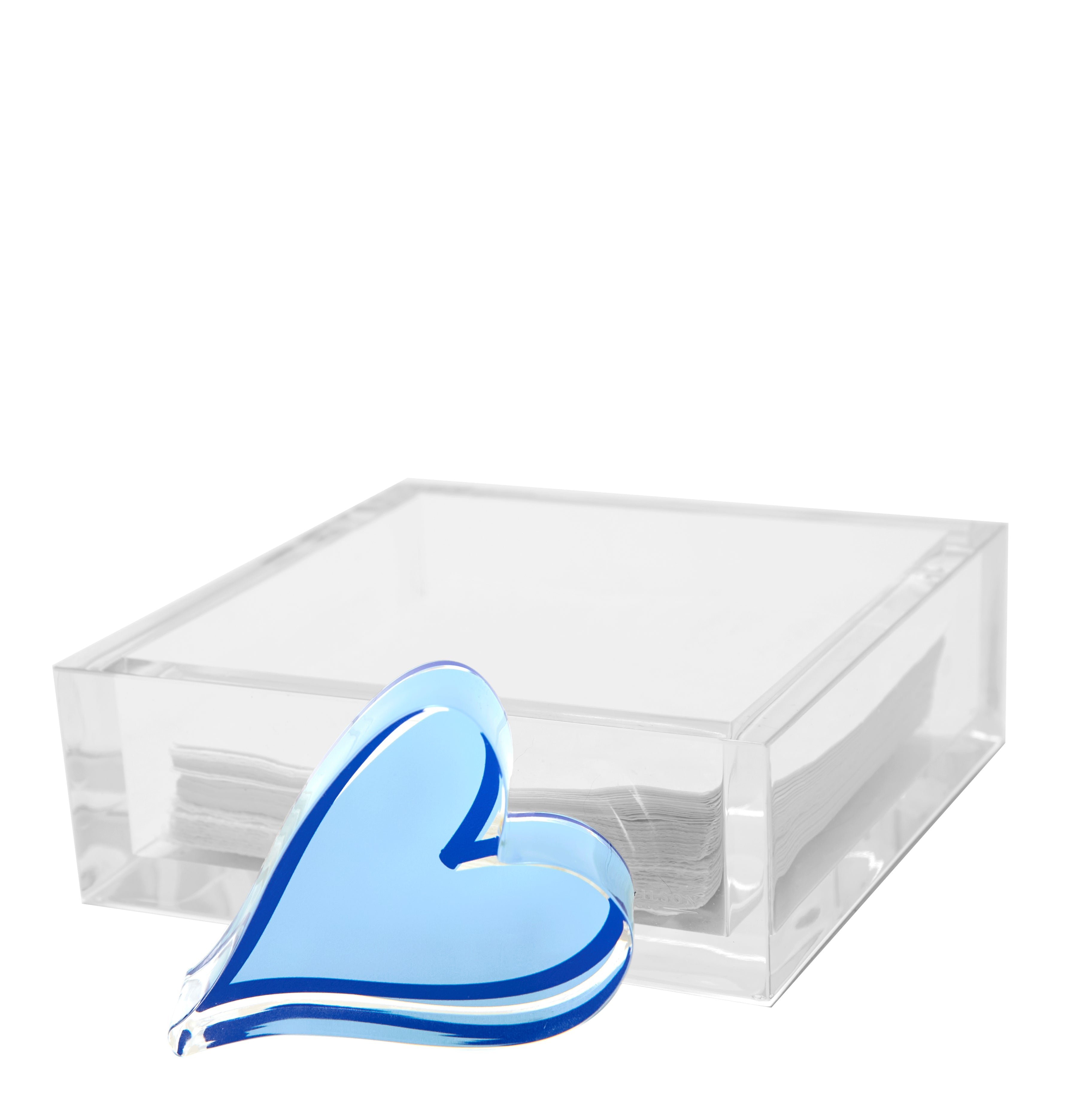 Tara Wilson Designs Giftware Cocktail Napkin Holder- Blue Heart