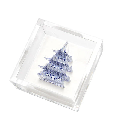 Tara Wilson Designs Giftware Cocktail Napkin Holder - Blue Pagoda