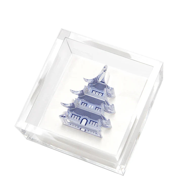 Tara Wilson Designs Giftware Cocktail Napkin Holder - Blue Pagoda