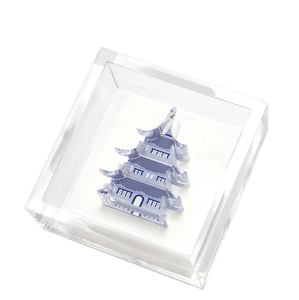 Tara Wilson Designs Giftware Cocktail Napkin Holder - Blue Pagoda