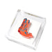 Tara Wilson Designs Giftware Cocktail Napkin Holder - Cowboy Boots Orange