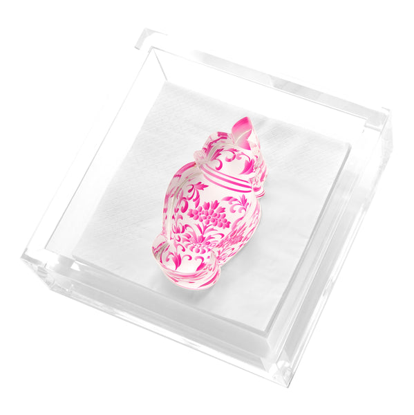 Tara Wilson Designs Giftware Cocktail Napkin Holder - Pink Ginger Jar