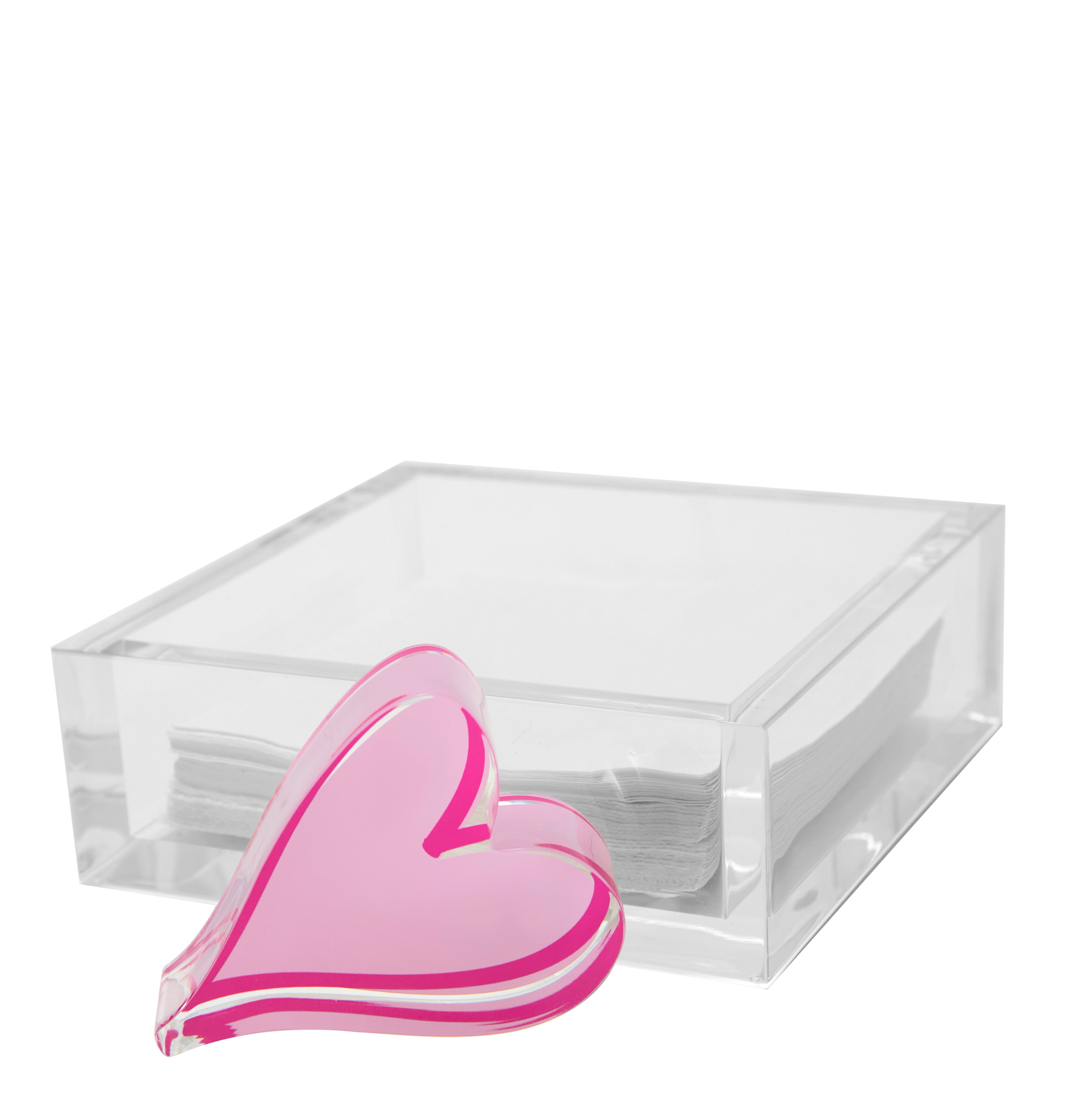 Tara Wilson Designs Giftware Cocktail Napkin Holder- Pink Heart
