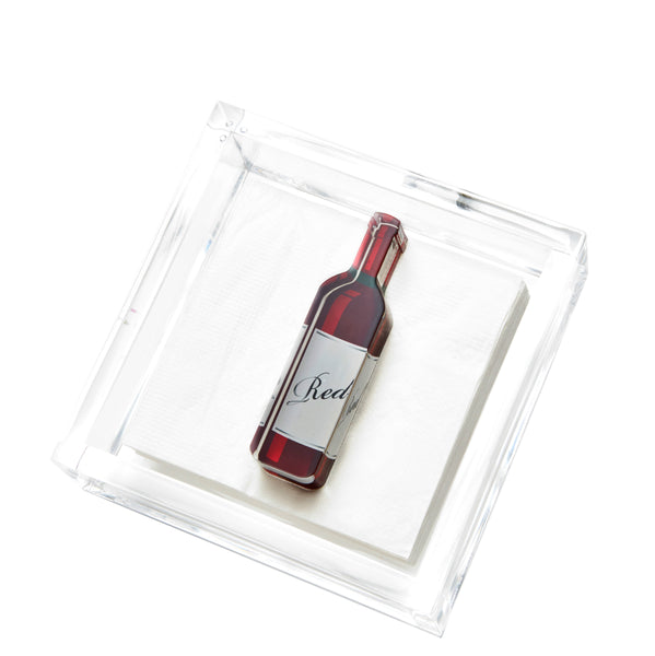 Tara Wilson Designs Giftware Cocktail Napkin Holder - Red Wine Bottle