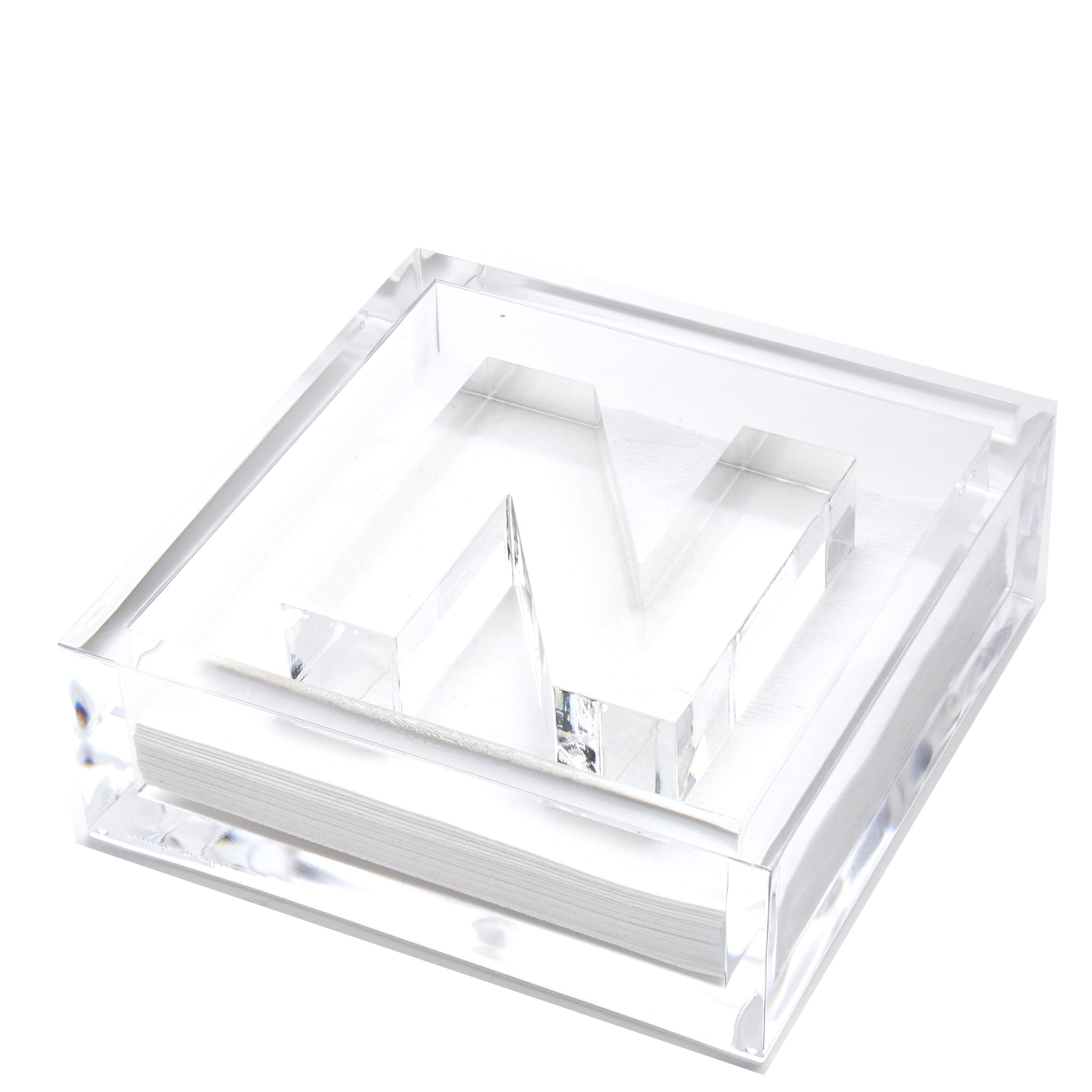 Tara Wilson Designs Giftware COCKTAIL NAPKIN HOLDER - WEIGHT N Initial Acrylic Cocktail Napkin Holder & Weight