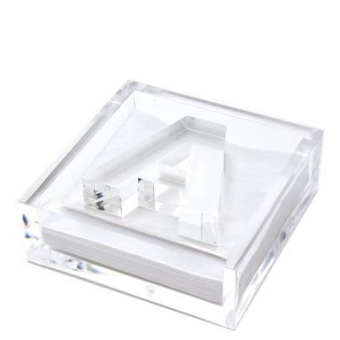 Tara Wilson Designs Giftware COCKTAIL NAPKIN HOLDER - WEIGHT A Initial Acrylic Cocktail Napkin Holder & Weight