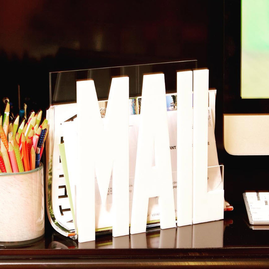 Tara Wilson Designs Giftware Mail Holder - White
