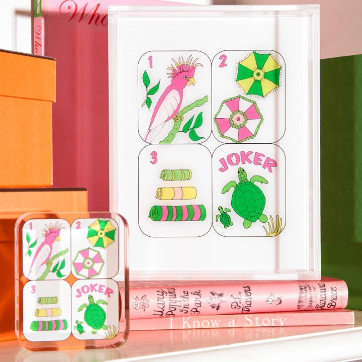 Tara Wilson Designs Giftware Palm Beach Mahjong Tiles Acrylic Tray
