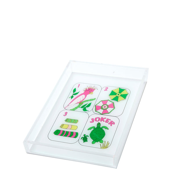 Tara Wilson Designs Giftware Palm Beach Mahjong Tiles Acrylic Tray