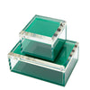 Tara Wilson Designs Giftware Photo Box - 4" X 4" - Green