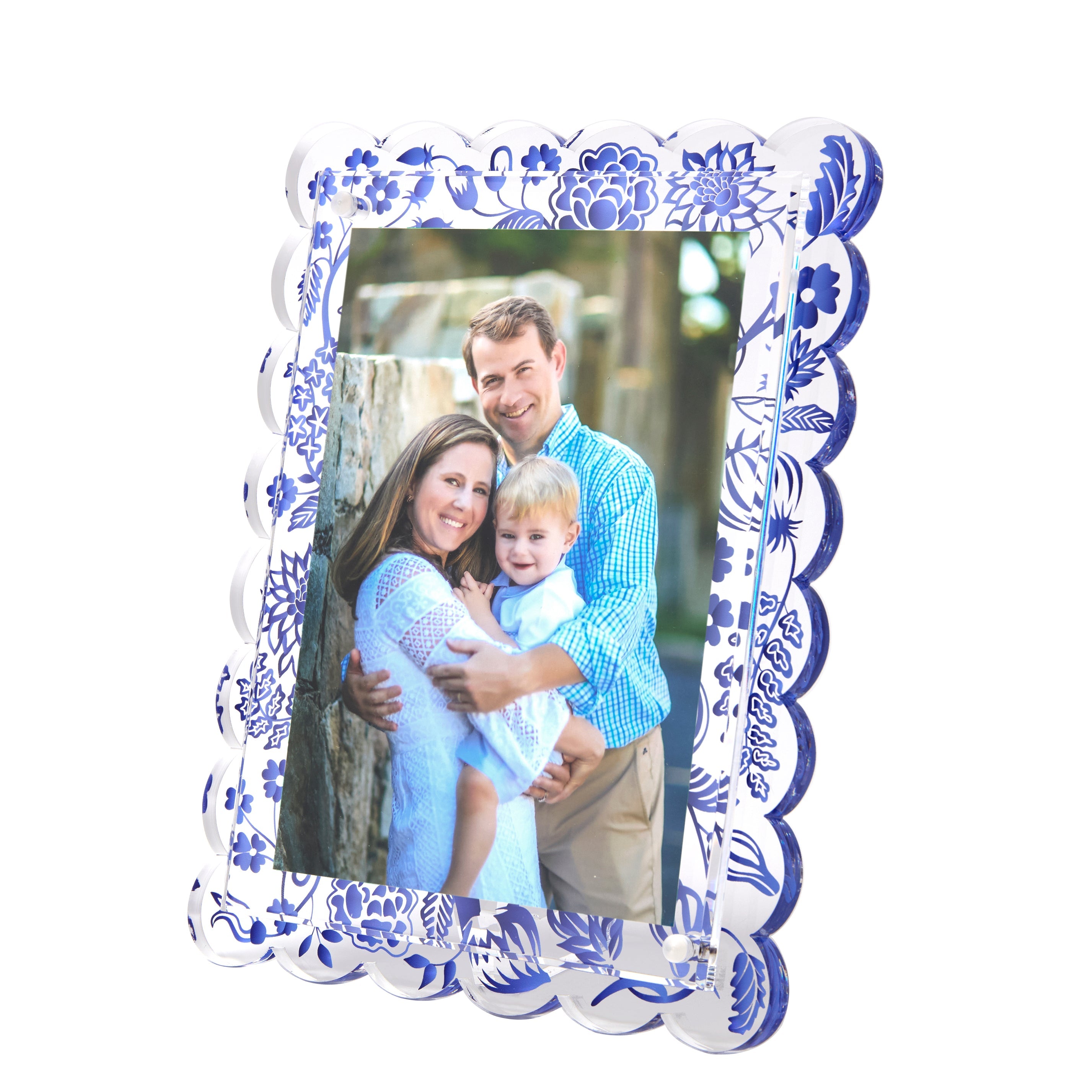 Tara Wilson Designs Giftware Scallop Frame - Blue Toile