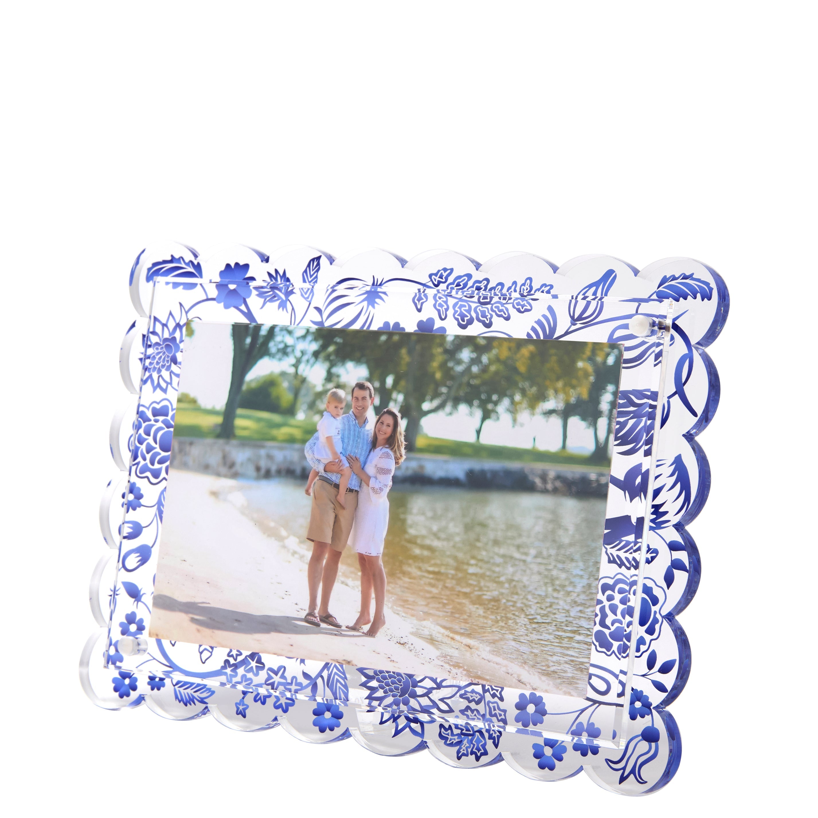 Tara Wilson Designs Giftware Scallop Frame - Blue Toile