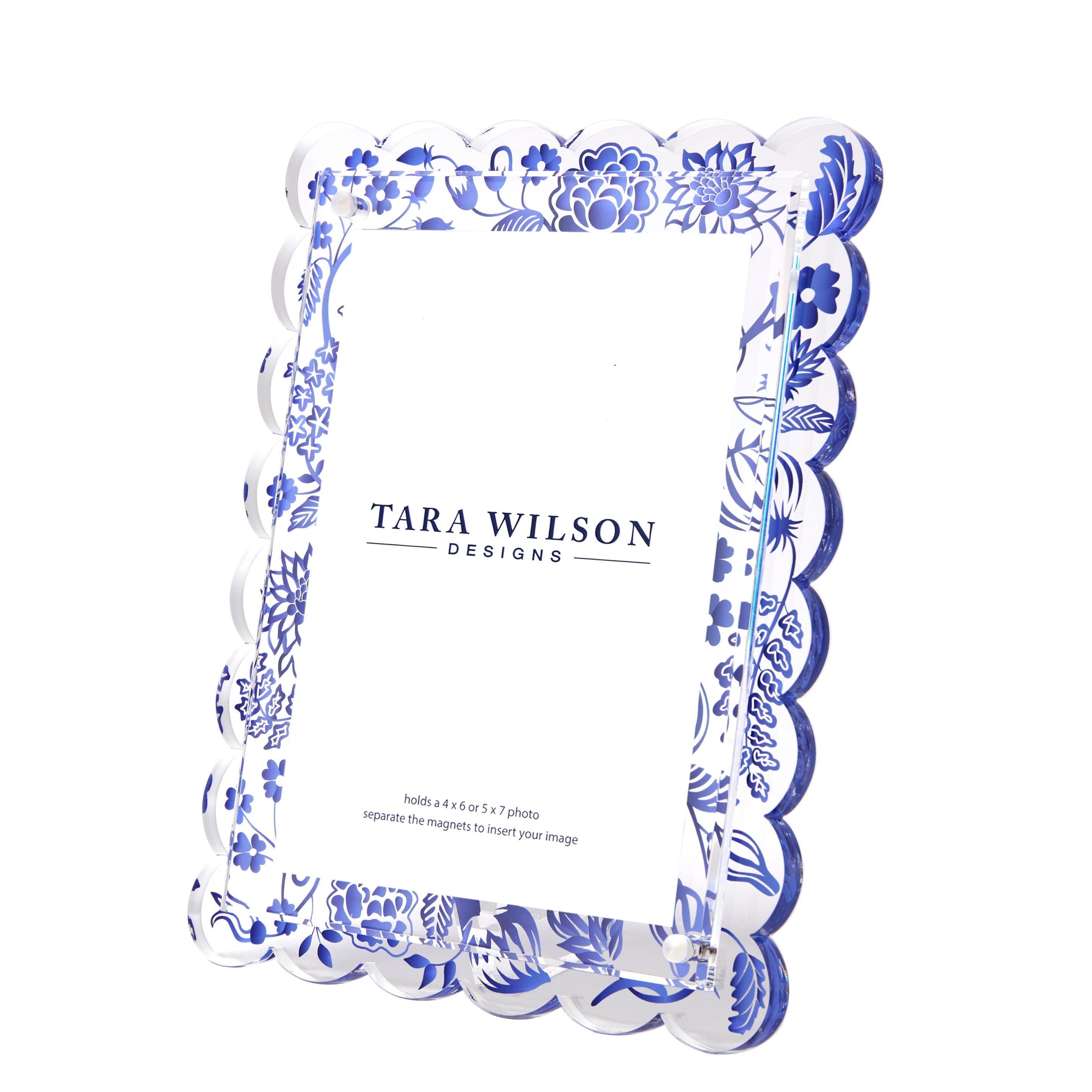 Tara Wilson Designs Giftware Scallop Frame - Blue Toile