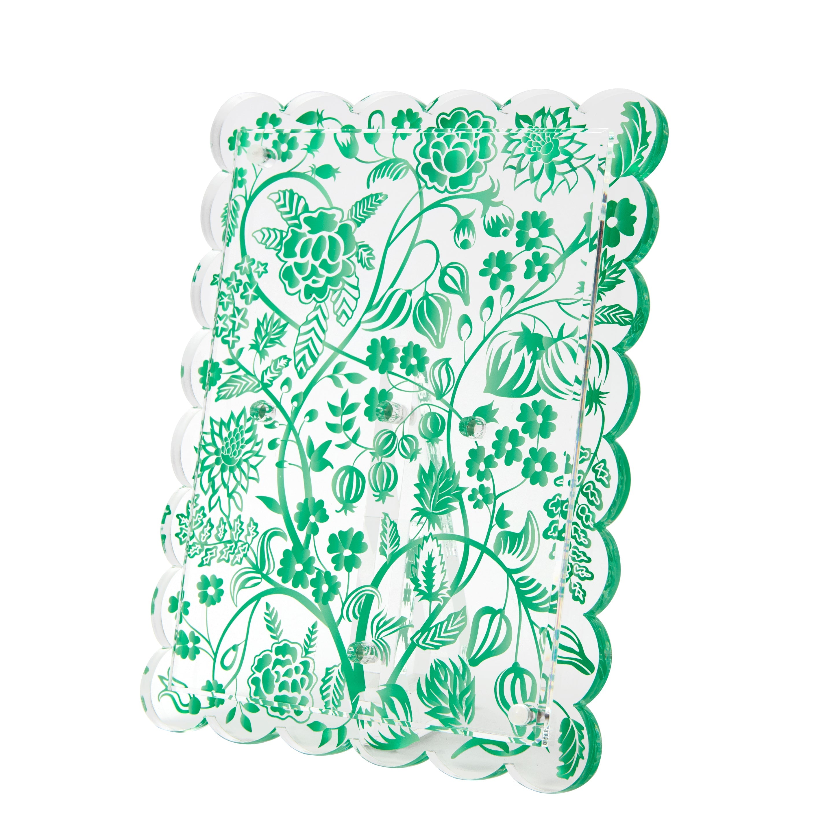 Tara Wilson Designs Giftware Scallop Frame - Green Toile