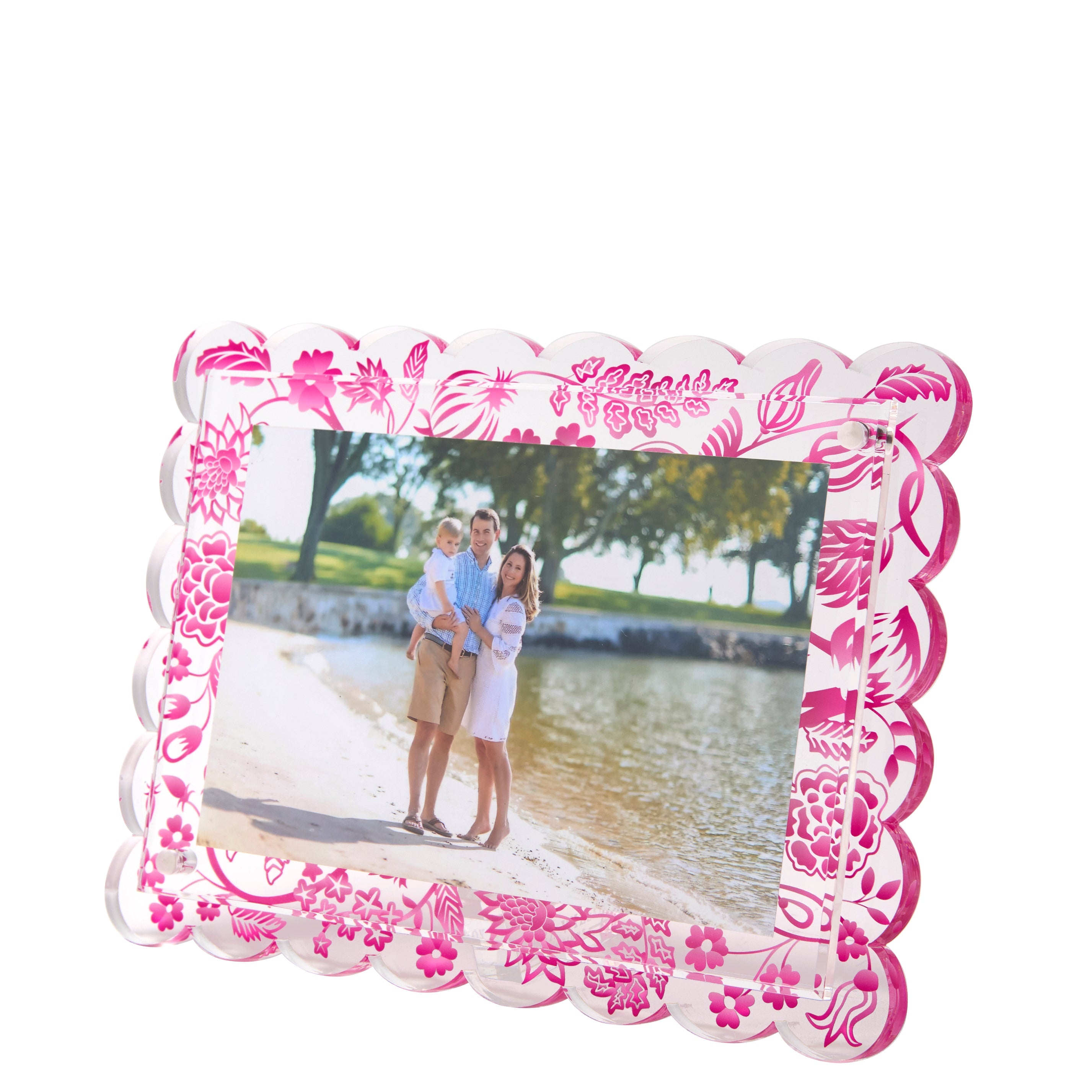 Tara Wilson Designs Giftware Scallop Frame - Pink Toile