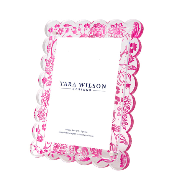 Tara Wilson Designs Giftware Scallop Frame - Pink Toile