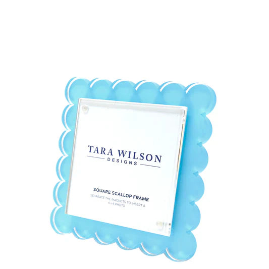 Tara Wilson Designs Picture Frames Scallop Frame - Square - Pastel Blue