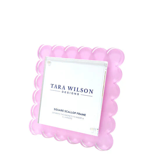 Tara Wilson Designs Picture Frames Scallop Frame - Square - Pastel Pink