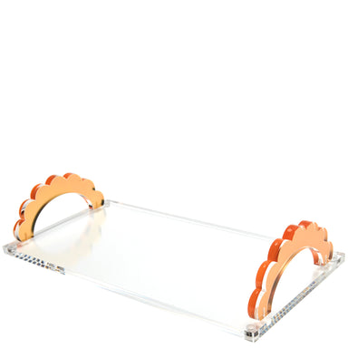 Tara Wilson Designs Giftware Scallop Handle Photo Tray - Orange
