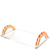 Tara Wilson Designs Giftware Scallop Handle Photo Tray - Orange