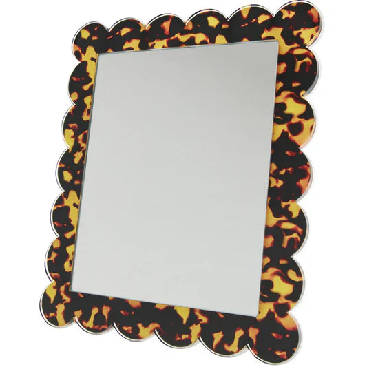 Tara Wilson Designs Giftware Scallop Mirror  - 11 X 13 - Tortoise