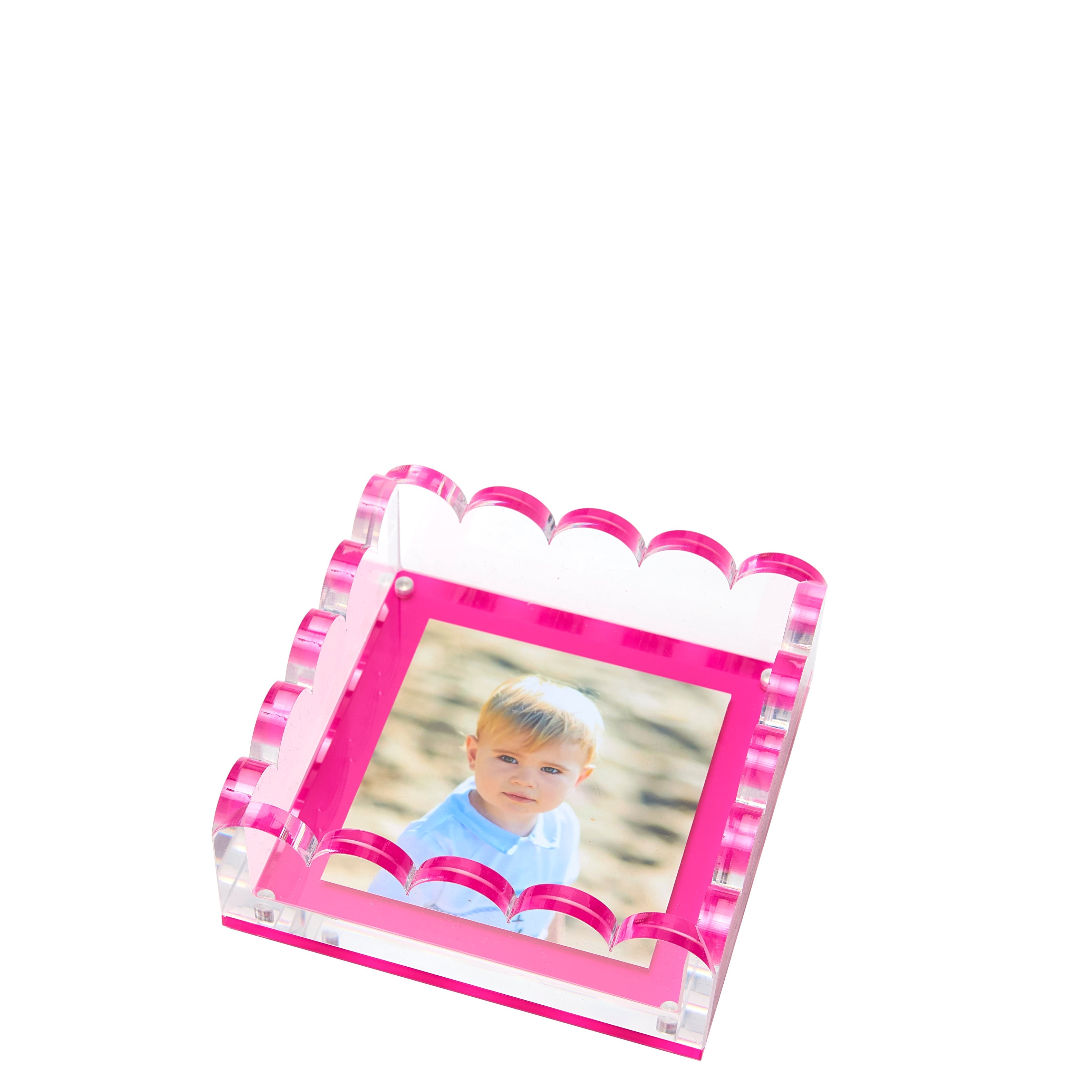 Tara Wilson Designs Giftware Scallop Photo Tray - Small - Pink