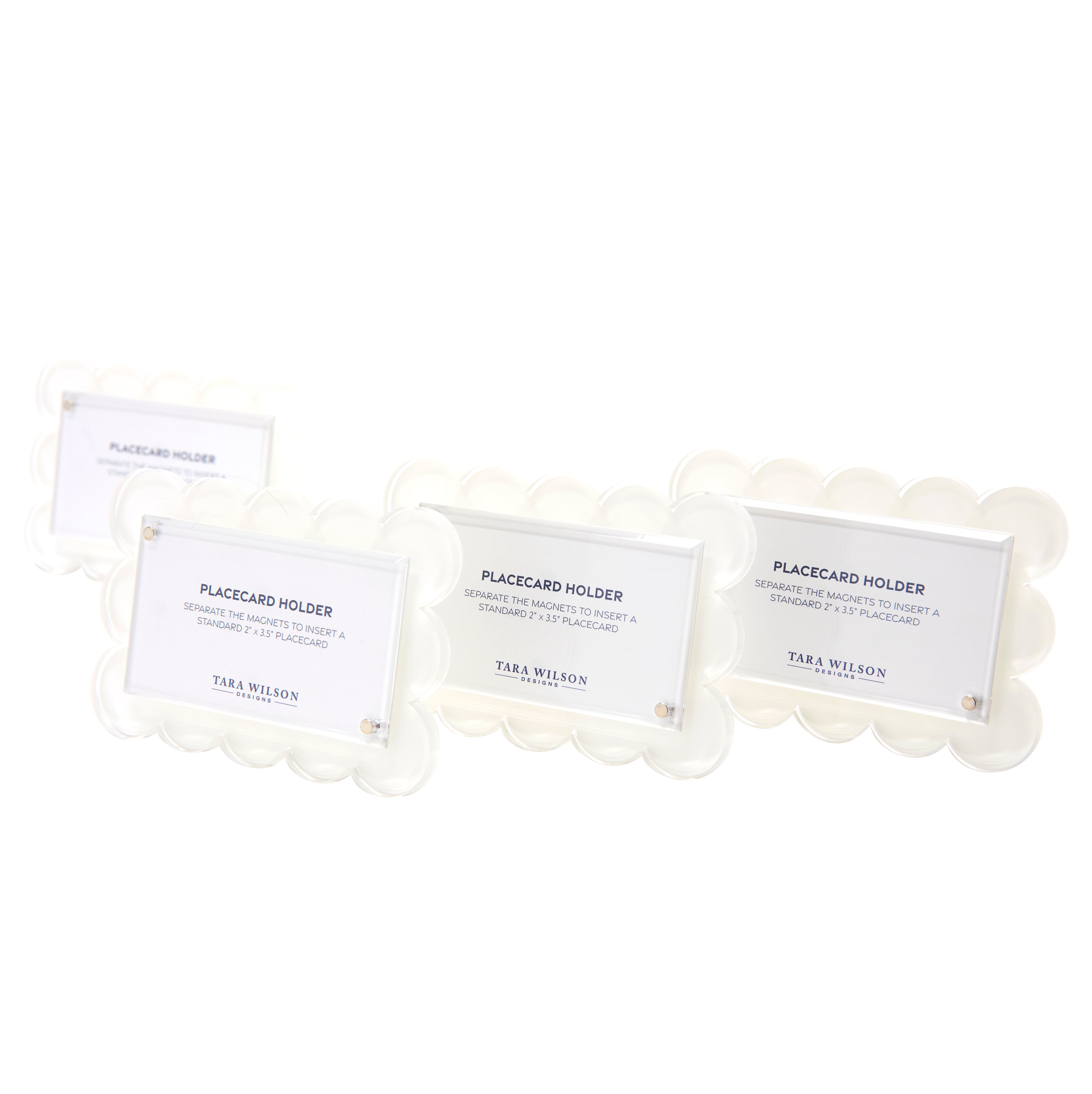 Tara Wilson Designs Giftware Scallop Place Card Holder - Set Of 4 -White