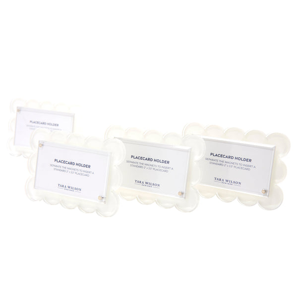 Tara Wilson Designs Giftware Scallop Place Card Holder - Set Of 4 -White