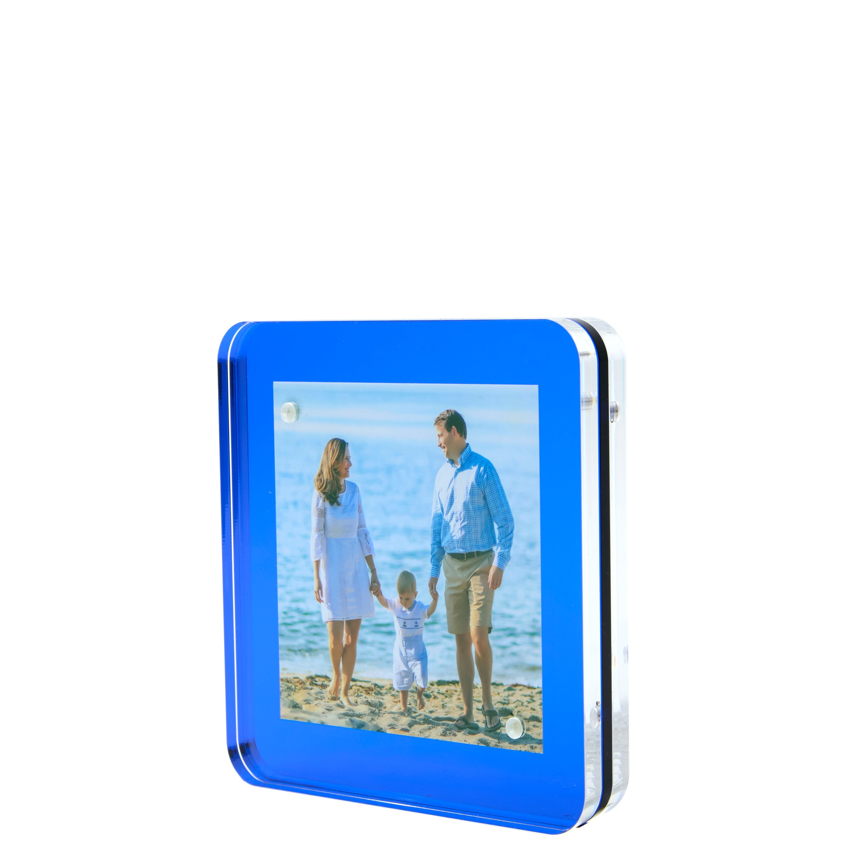 Tara Wilson Designs Picture Frames Sea Glass Blue Acrylic 4" X 4" Flip Frame
