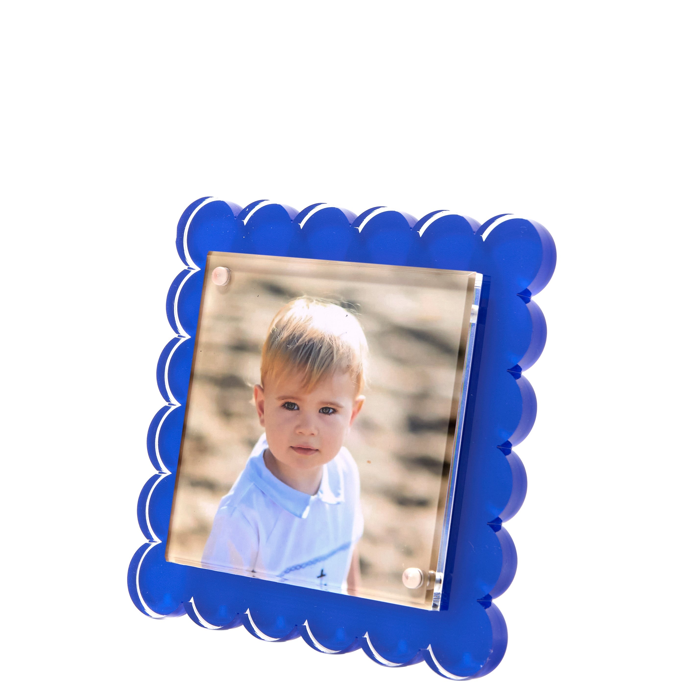 Tara Wilson Designs Picture Frames Square Scallop Frame - Blue