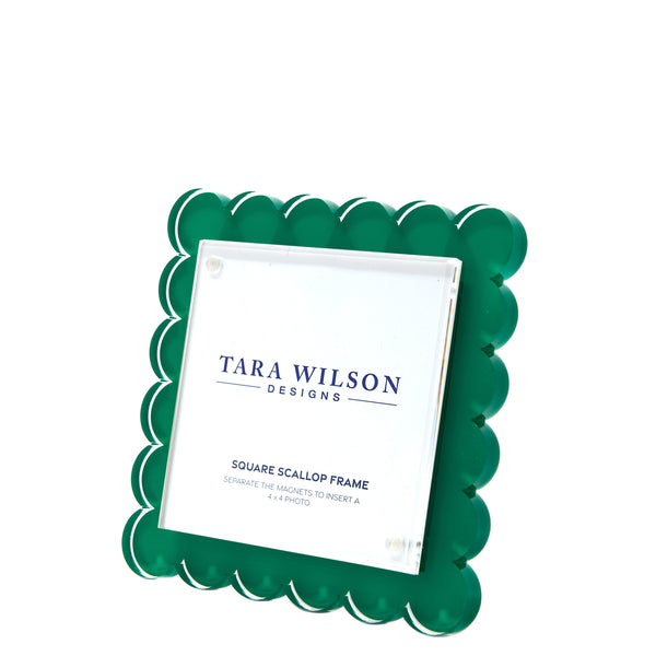 Tara Wilson Designs Picture Frames Square Scallop Frame - Green